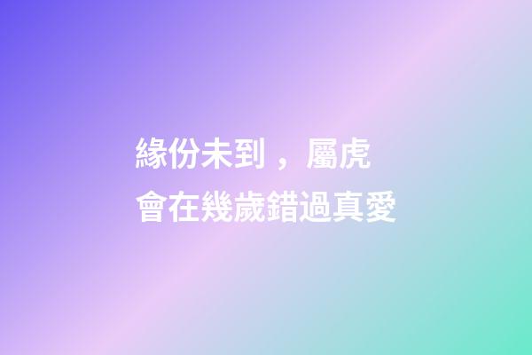 緣份未到，屬虎會在幾歲錯過真愛